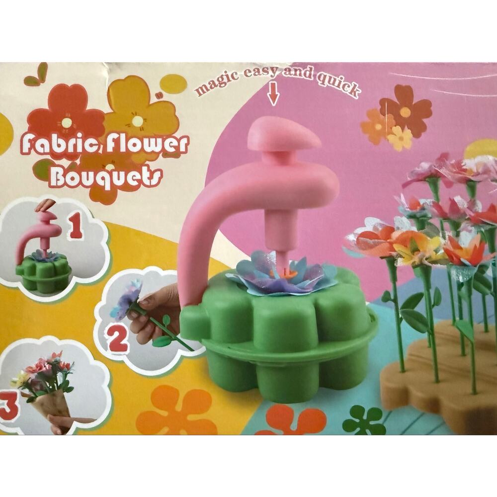 DIY Fabric Flower Bouquet Maker Kit NIB Kids Craft Set Gift Boxed - Picture 5 of 6